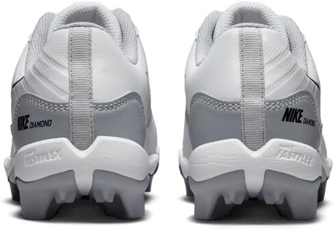 حذاء بيسبول مطاطي للأولاد من Nike Alpha Huarache 4 Keystone باللون الأبيض | رمادي الحجم متوسط in Kuwait