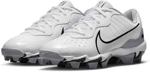 حذاء بيسبول مطاطي للأولاد من Nike Alpha Huarache 4 Keystone باللون الأبيض | رمادي الحجم متوسط in Kuwait