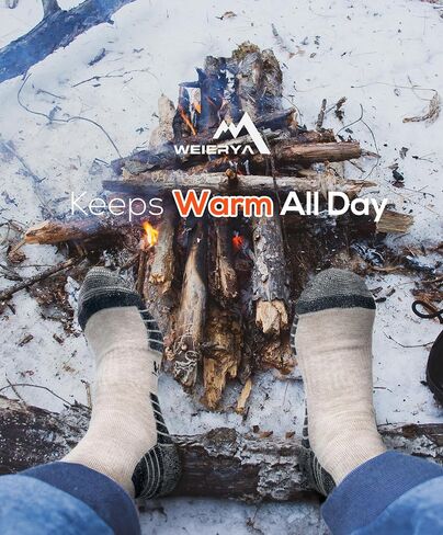 Mens Hiking Socks 3 Pairs Merino Wool, Cushion Hike Trek Micro Crew Socks With Moisture Wicking for Outdoor Sports in Saudi Arabia