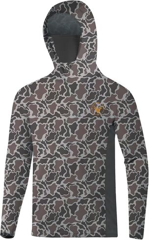 Palmyth Hunting Hoodie with Mask for Men Long Sleeve Sun Protection UV UPF 50+ Camo Fishing Shirts in Saudi Arabia