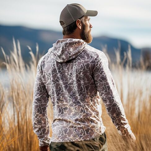 Palmyth Hunting Hoodie with Mask for Men Long Sleeve Sun Protection UV UPF 50+ Camo Fishing Shirts in Saudi Arabia