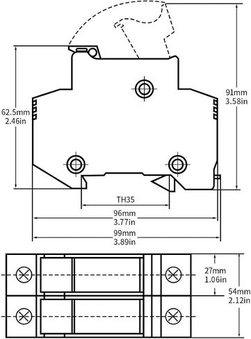 Baomain Cylindrical Fuse Holder RT18-63(X) 14mm X 51mm Fuse Base 2 Poles DIN Distribution Electrical Rail Mount With 10 PCS of RO16 Fuse CE Listed (40 Amp) in Saudi Arabia