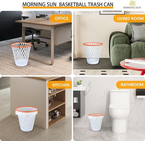 3PCS Trash Can,Basketball Trash Can,Basketball gift,4.5 Gallon,Size11"x11"x12"Basketball Hoop,Basketball Holder display,Garbage Can,Basketball Net Waste Basket for Kitchen,Office,Bedroom,Bar,Gym. in Saudi Arabia
