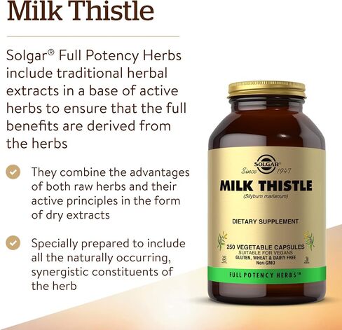 Solgar - Full Potency Milk Thistle, 250 Vegetable Capsules in Saudi Arabia