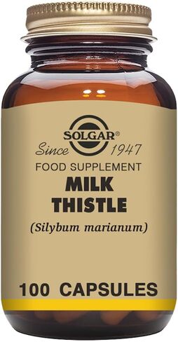 Solgar Milk Thistle، 100 كبسولة نباتية - دعم الكبد - فعالية كاملة (FP) - غير معدلة وراثيًا، نباتي، خالي من الغلوتين، خالي من منتجات الألبان، كوشير - 100 وجبة in Saudi Arabia