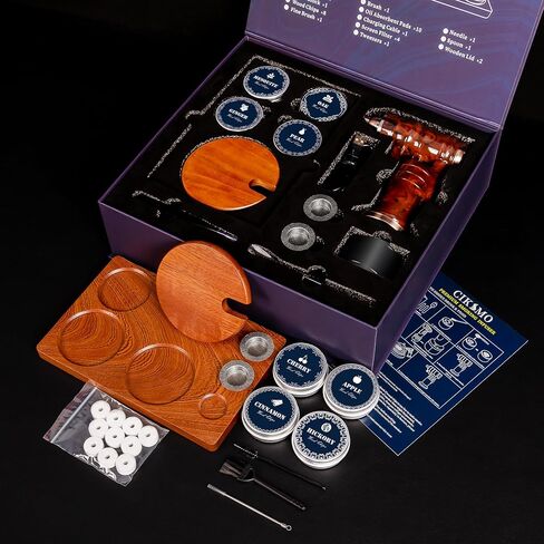 Electric Whiskey Smoker Kit - Rechargeable Smoker Gun for Drinks Food, Smoked Old Fashion Cocktail Bourbon Infusing Kit, 8 Wood Chips, Birthday Unique Gifts for Men Husband, Bar Tool Set, Brown in Saudi Arabia