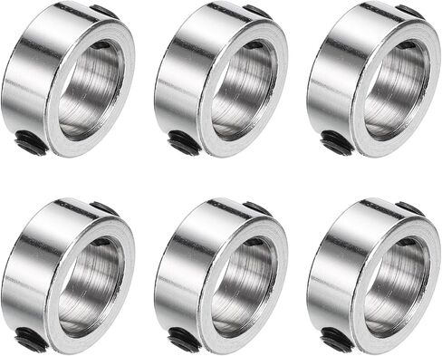 uxcell 6pcs Set Screw Collars 10mm Bore 304 Stainless Steel Shaft Collars, 15mm OD, 6mm Width Axle Collar Clamp for Linear Rod Shaft Guide in Saudi Arabia