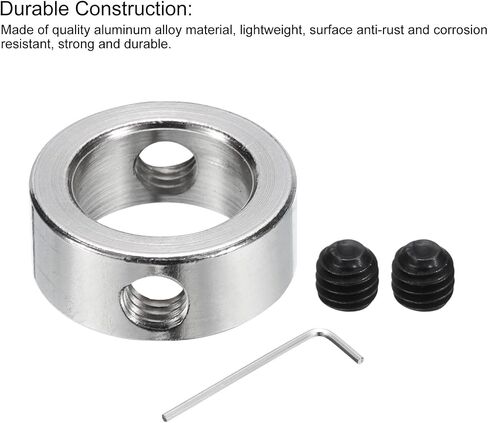uxcell 6pcs Set Screw Collars 10mm Bore 304 Stainless Steel Shaft Collars, 15mm OD, 6mm Width Axle Collar Clamp for Linear Rod Shaft Guide in Saudi Arabia