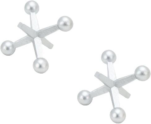 Retro Silver Jack Knick Knacks for Shelves(Set of 2) Silver Small Decor Items, Silver Accent Table Decor, Lightweight Resin Material Decorative Jack Ball in Saudi Arabia