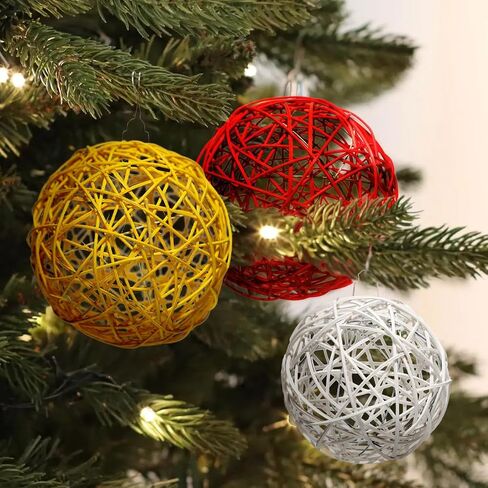 4 Pcs Wicker Rattan Balls Decorative for Centerpiece Bowls Fillers Home Decor Christmas Halloween DIY Crafts Weddings (Black, 4 in) in Saudi Arabia