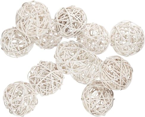 4 Pcs Wicker Rattan Balls Decorative for Centerpiece Bowls Fillers Home Decor Christmas Halloween DIY Crafts Weddings (Black, 4 in) in Saudi Arabia
