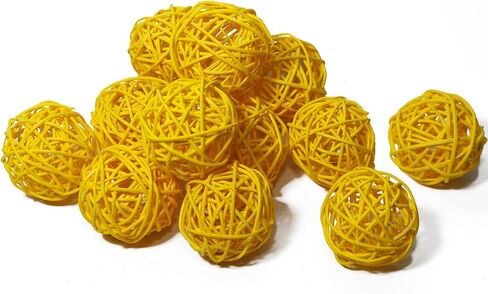 4 Pcs Wicker Rattan Balls Decorative for Centerpiece Bowls Fillers Home Decor Christmas Halloween DIY Crafts Weddings (Black, 4 in) in Saudi Arabia