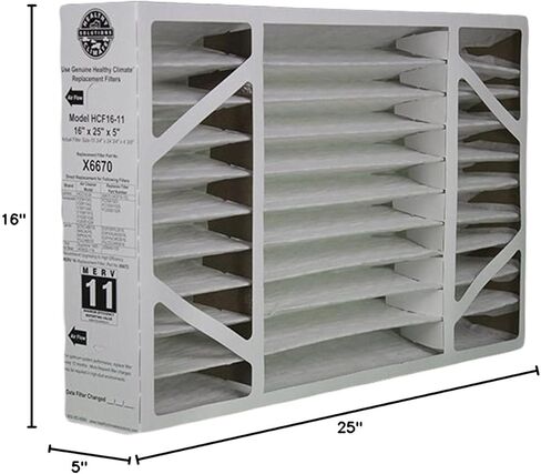 Lennox X6670 MERV 11 Box Replacement Filter also for Honeywell, 16" H x 25" L x 5" W in Saudi Arabia
