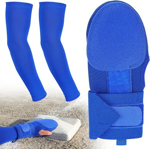 قفاز بيسبول منزلق متين للشباب البالغين مع أكمام ذراع للحماية من أشعة الشمس فوق البنفسجية، قفاز منزلق لكرة البيسبول مع حزام ضغط معصم مرن قابل للتعديل، اليد اليسرى in Kuwait