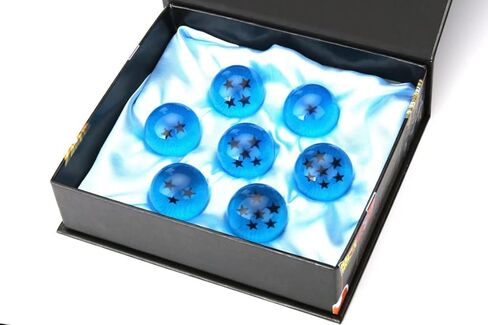 Hovico 7pcs 42 MM Collectible Crystal Acrylic Resin Glass Ball with Gift Box Dragon Transparent Play Balls (Blue) in Saudi Arabia
