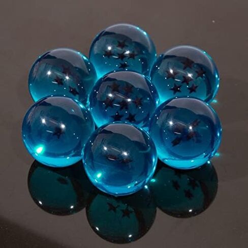 Hovico 7pcs 42 MM Collectible Crystal Acrylic Resin Glass Ball with Gift Box Dragon Transparent Play Balls (Blue) in Saudi Arabia