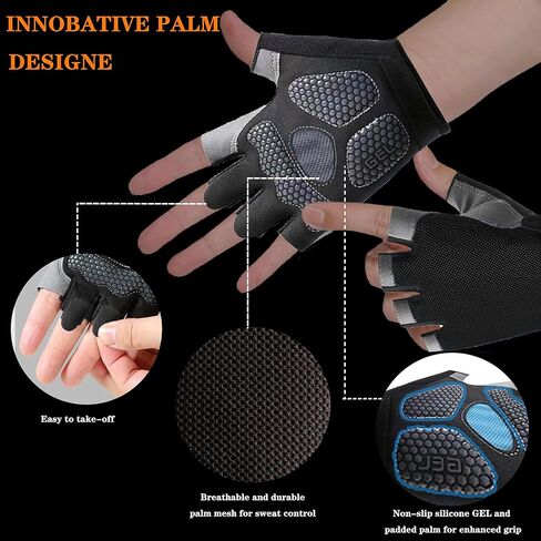 قفازات التمرين للرجال والنساء، قفازات رفع الأثقال للحماية الكاملة لراحة اليد، قفازات الصيد، قفازات ركوب الدراجات المسامية، صالة الألعاب الرياضية، اللياقة البدنية، مضادة للانزلاق، ملائمة تمامًا in Kuwait