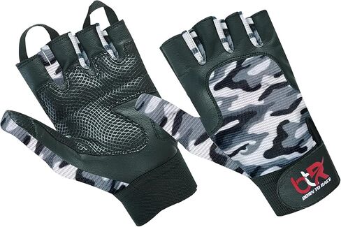 قفازات مستخدم الكرسي المتحرك لذوي الاحتياجات الخاصة، بدون أصابع، إبهام طويل من الجلد للرجال والنساء، للتمرين، رفع الأثقال، ركوب الدراجات، قفازات القيادة، تصميم مموه جديد للجنسين in Kuwait