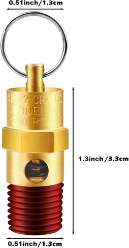 LSTOPGO 2 قطع 1/4 ''ذكر NPT ضاغط الهواء صمام تخفيف الضغط صمام الأمان النحاسي صمام فحص ضاغط الهواء (150 رطل لكل بوصة مربعة) in Kuwait