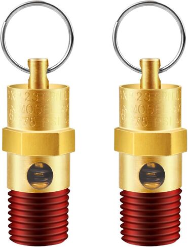 LSTOPGO 2 قطع 1/4 ''ذكر NPT ضاغط الهواء صمام تخفيف الضغط صمام الأمان النحاسي صمام فحص ضاغط الهواء (150 رطل لكل بوصة مربعة) in Kuwait