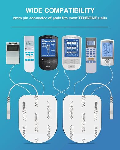30 قطعة من وسادات أقطاب كهربائية لوحدة عشرات من Comfytemp، وسادات بديلة لوحدة عشرات، موصل TENS ذاتي اللصق مقاس 2 مم لمعظم أجهزة TENS، ورقع كهربائية قابلة لإعادة الاستخدام للعلاج الكهربائي لتحفيز العضلات in Saudi Arabia