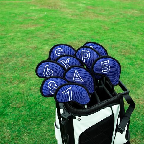 أغطية حديد مونتيلا للجولف، أغطية رأس حديد الجولف، أغطية شبكية لحديد الجولف، مجموعة 10 قطع من أغطية رأس حديد الجولف، أغطية رأس نادي الجولف للحديد مع شريط سحري مناسب لعنوان العنوان، Callaway، Ping، Taylormade 4-9 APSX in Kuwait