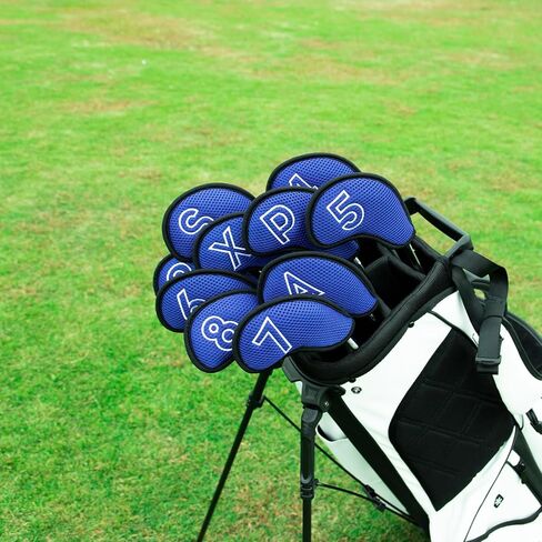 أغطية حديد مونتيلا للجولف، أغطية رأس حديد الجولف، أغطية شبكية لحديد الجولف، مجموعة 10 قطع من أغطية رأس حديد الجولف، أغطية رأس نادي الجولف للحديد مع شريط سحري مناسب لعنوان العنوان، Callaway، Ping، Taylormade 4-9 APSX in Kuwait