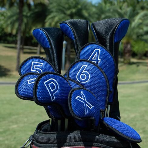 أغطية حديد مونتيلا للجولف، أغطية رأس حديد الجولف، أغطية شبكية لحديد الجولف، مجموعة 10 قطع من أغطية رأس حديد الجولف، أغطية رأس نادي الجولف للحديد مع شريط سحري مناسب لعنوان العنوان، Callaway، Ping، Taylormade 4-9 APSX in Kuwait