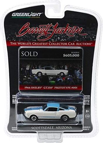 Greenlight 37160-A Barrett-Jackson 'Scottsdale Edition' Series 3-1966 Shelby GT350 النموذج الأولي رقم 001 (الدفعة رقم 1406 بمقياس 1:64) in Saudi Arabia
