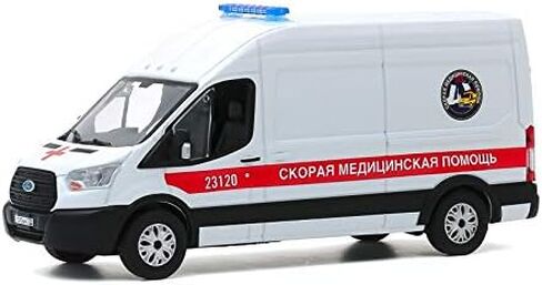 Greenlight 86182 2019 Transit LWB سيارة إسعاف عالية السقف - سانت بطرسبرغ، روسيا "مساعدة طبية سريعة" بمقياس 1:43 in Saudi Arabia