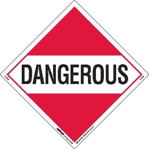 Labelmaster Z-RVW1 Dangerous Hazmat Placard, Worded, Rigid Vinyl (Pack of 25) in Saudi Arabia