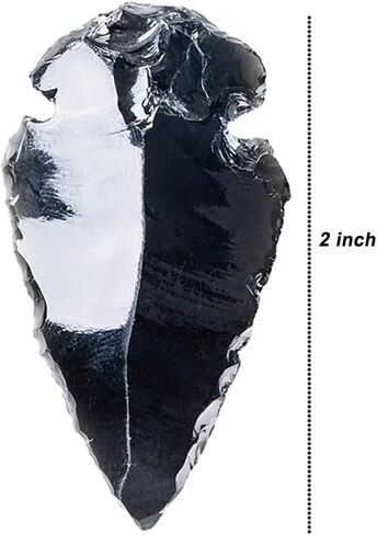 2" Black Obsidian Arrowhead with Carry Pouch, Natural Crystal and Healing Stone Flint Rock Arrow Head, Arrowhead Agate Stones for DIY Project Craft Point Jewelry Making in Saudi Arabia