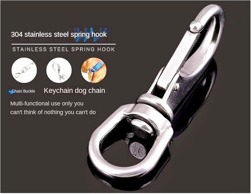 2Pack Eye Swivel Snap Hook,69/88/100/121mm Length Stainless Steel 304 Bag Snap Carabiner Quick Release Dog Chain Bolted Hooks (Length:69mm) in Saudi Arabia