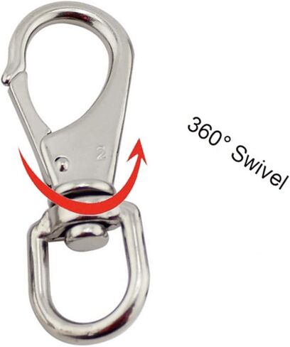 2Pack Eye Swivel Snap Hook,69/88/100/121mm Length Stainless Steel 304 Bag Snap Carabiner Quick Release Dog Chain Bolted Hooks (Length:69mm) in Saudi Arabia