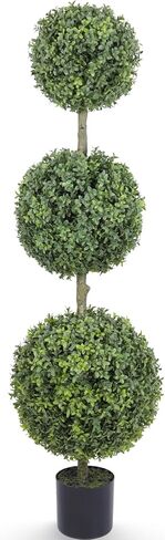 خشب البقس الاصطناعي توبياري الكرة شجرة 5FT وهمية توبياري شجرة فو خمسة الكرة على شكل بوعاء النبات للشرفة ديكور المنزل حديقة 1 حزمة in Kuwait