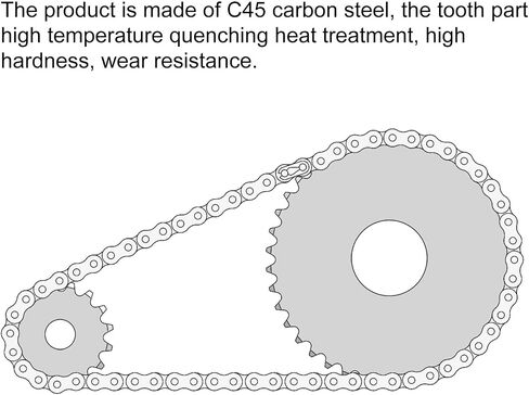 uxcell 22 Tooth Flat Chain Sprocket A Type, 1/2" Pitch, 14mm Bore A3-Carbon Steel for ISO 08B Chains, Blank in Saudi Arabia