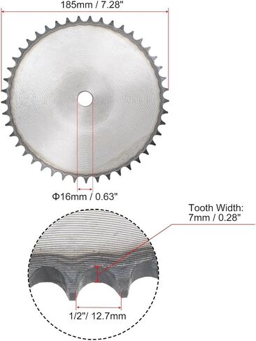uxcell 22 Tooth Flat Chain Sprocket A Type, 1/2" Pitch, 14mm Bore A3-Carbon Steel for ISO 08B Chains, Blank in Saudi Arabia