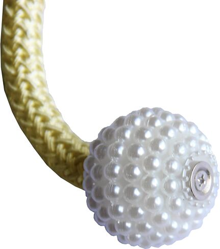2 Curtain Tiebacks Holdbacks Magnetic Buckle Woven Tie Hold Back Clips Rope Holder Tieback Holdback Curtains Decoration Pearl Gold in Saudi Arabia