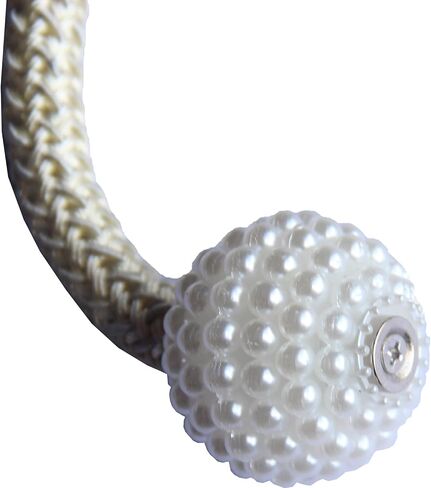 2 Curtain Tiebacks Holdbacks Magnetic Buckle Woven Tie Hold Back Clips Rope Holder Tieback Holdback Curtains Decoration Pearl Gold in Saudi Arabia