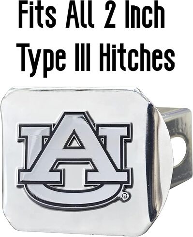 FANMATS - 14946 NCAA Auburn University Tigers غطاء وصلة ربط كروم فضي 3.4 بوصة × 4 بوصة in Saudi Arabia