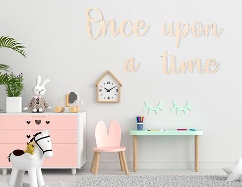 Once upon a time Nursery Decor - Once Upon A Time Wall Sign Nursery Wall Decor, Kids Bedroom,reading wall, Once Upon A Time Wooden Words Sign For Wall Art, Boho boy's room,Boho girl's room in Kuwait