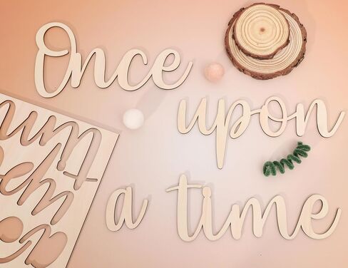 Once upon a time Nursery Decor - Once Upon A Time Wall Sign Nursery Wall Decor, Kids Bedroom,reading wall, Once Upon A Time Wooden Words Sign For Wall Art, Boho boy's room,Boho girl's room in Kuwait