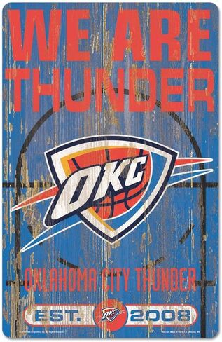 لافتة خشبية Wincraft NBA Oklahoma City Thunder 72517011، 11 بوصة × 17 بوصة، أسود in Saudi Arabia