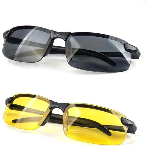 Photochromic Driving Sports Gaming Laptop Glasses, Day & Night Vision, Anti-Glare, Set of 2, Unisex, Men Women in Saudi Arabia