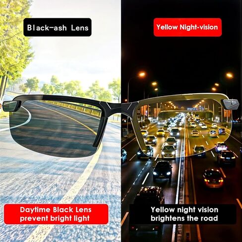 Photochromic Driving Sports Gaming Laptop Glasses, Day & Night Vision, Anti-Glare, Set of 2, Unisex, Men Women in Saudi Arabia