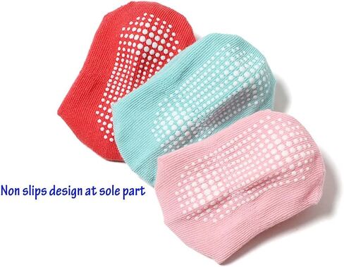 CHUNG toddler non-slip cotton socks anti skid with grip bottom Little Boys Girl Kids Children 12 pairs in Saudi Arabia