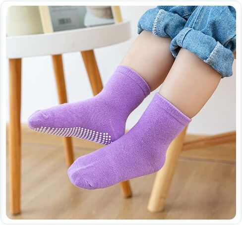 CHUNG toddler non-slip cotton socks anti skid with grip bottom Little Boys Girl Kids Children 12 pairs in Saudi Arabia