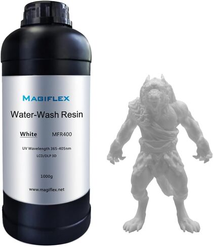 Upgraded Water-Wash 3D Printer Resin, 405nm SLA Fast UV-Curing Resin, High Precision & Rapid Photopolymer for 8K Capable LCD/DLP/SLA 3D Printing (1000g） (White) in Saudi Arabia