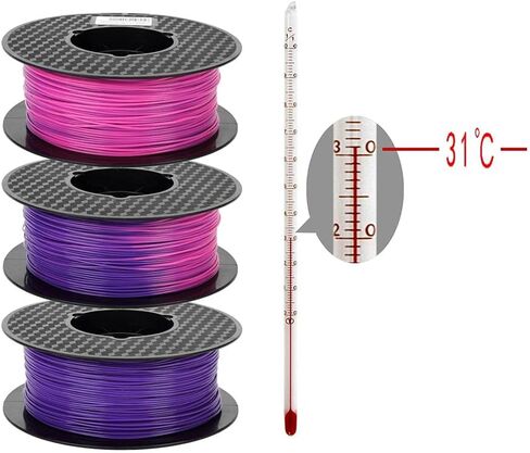 CC3D تغيير لون PLA خيوط أرجواني أزرق إلى وردي PLA خيوط 1.75 مم 1 كجم خيوط طابعة ثلاثية الأبعاد 2.2LBS بكرة حرارة درجة حرارة اللون تغيير خيوط مع درجة حرارة PLA in Kuwait