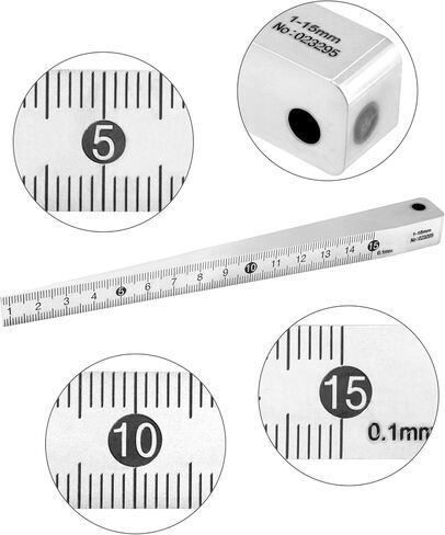 QWORK Taper Gauge Gap Gage Welding Wedge Feeler Gauge Gap Feeler Wedge Gauge Gap Hole Measure Tool 1-15mm - Carbon Steel with Chrome Plating in Kuwait